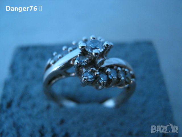 Дамски пръстен от бяло злато , снимка 2 - Пръстени - 45964110