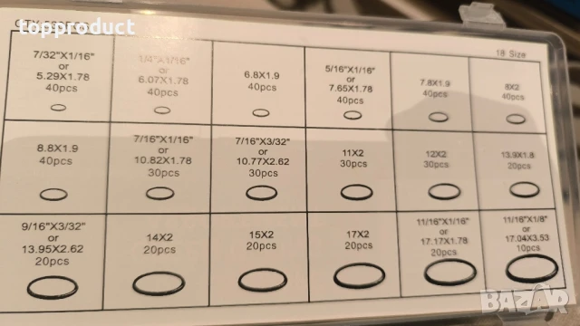 530 броя О-ринг пръстени, уплътнения, гарнитури, снимка 2 - Други инструменти - 50920533