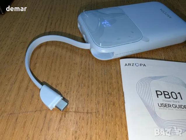 Преносима външна батерия ARZOPA 10000mAh, бързо зареждане 22.5W, вграден USB-C, снимка 6 - Външни батерии - 50268489