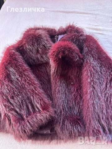 Красив кожух от еко кожа в Бордо , снимка 3 - Якета - 52979743