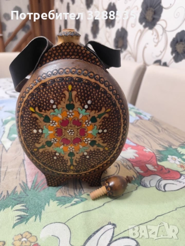 Дървена бъклица , снимка 3 - Антикварни и старинни предмети - 53428254