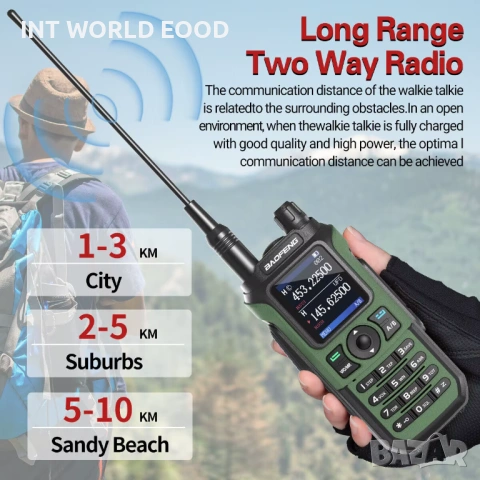 BAOFENG UV-21 Pro Безжична Водоустойчива Радиостанция 16КМ Обхват, снимка 2 - Спортна екипировка - 53686708