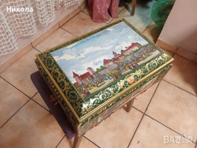 Винтидж метален сандък голям Ото Шмидт, снимка 4 - Антикварни и старинни предмети - 53923700