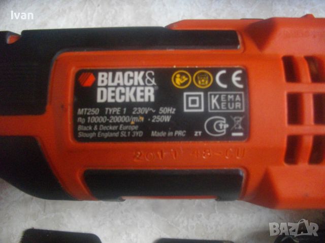 BLACK DECKER MT250-Електрически Реноватор Мулти Инструмент-250 Вата-В Куфар-Отличен-Блек Декер, снимка 6 - Други инструменти - 46159092