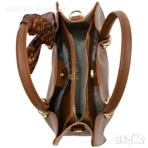 Класическа дамска чанта AMORE Francesca - Tan, снимка 4 - Чанти - 53584781