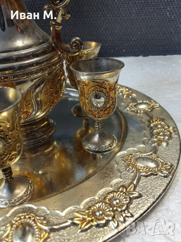 Посребрен сервиз за ракия , снимка 5 - Антикварни и старинни предмети - 52156504