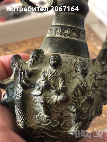 Китайски бронзов чайник, снимка 8 - Колекции - 51020683