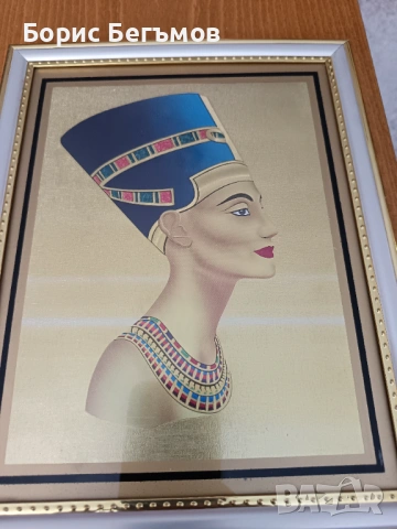 Египетски принт на Нефертити/Queen Nefertiti, снимка 6 - Картини - 53271107