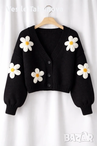 Ръчно плетена жилетка с маргаритки 🌼 Уют, стил и уникалност в едно  