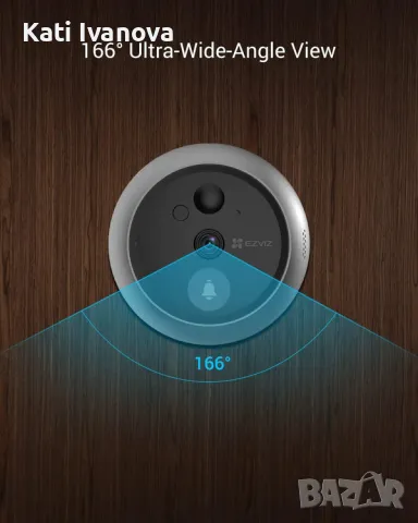 EZVIZ CP4  шпионка за врата Безжичен видео шпионка за врата Сензорен дисплей Звънец, снимка 6 - Други - 47294111