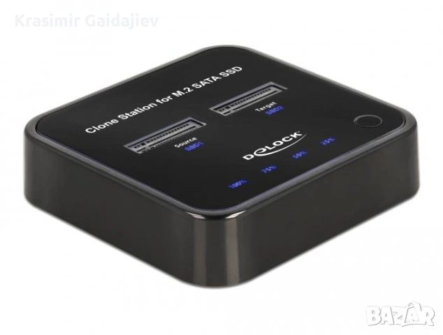 Външна докинг стойка Delock, За 2 x M.2 SATA SSD, Функция за клониране