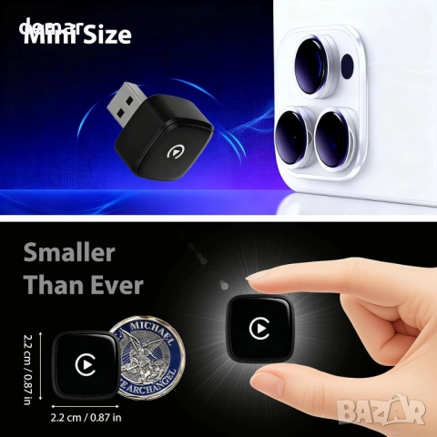 Sunweyer S41 L-образен безжичен CarPlay и Android Auto адаптер, снимка 8 - Аксесоари и консумативи - 53178779