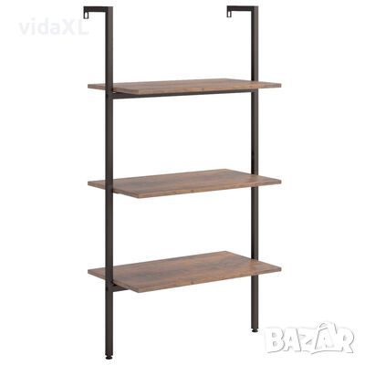 vidaXL Етажерка стълба с 3 рафта тъмнокафяво и черно 64x35x120,5 см)SKU:336380