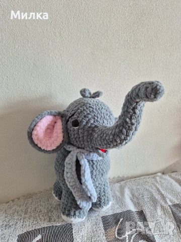 Ръчно изработена играчка - Слон, снимка 2 - Плюшени играчки - 54162758