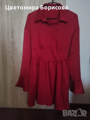 Червена елегантна рокля , снимка 1