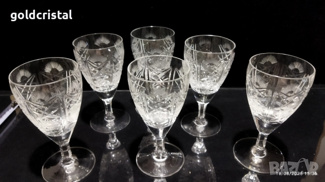 Кристални чаши, снимка 4 - Антикварни и старинни предмети - 35927530