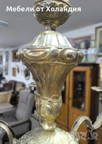 масивен бронзов полилей 6-ца, снимка 5 - Полилеи - 52390709