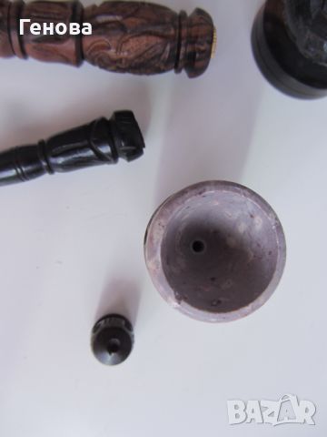 Автентична лула за пушене от дърво и камък на Yao Hill Tribe, снимка 4 - Антикварни и старинни предмети - 45478723