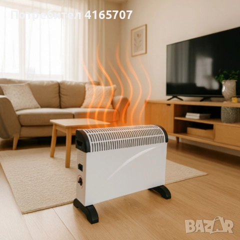 Електрически конвектор 2000 W с термостат – Енергийно ефективен и тих отоплител за всяко помещение, снимка 5 - Отоплителни печки - 52841574