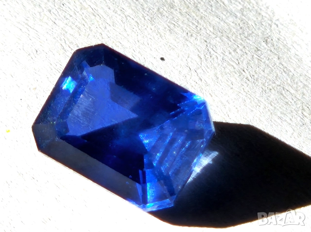 Естествен фасетиран сапфир 3.60 k. Сертификат, снимка 5 - Други - 52242795