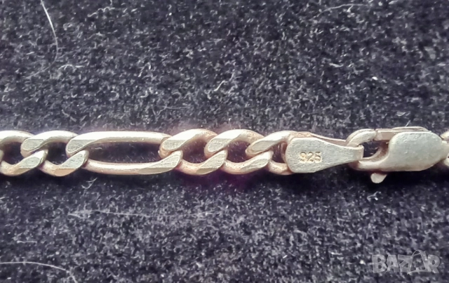 Сребърен синджир с плетка тип Олекотено Фигаро / Картие (Light Figaro)