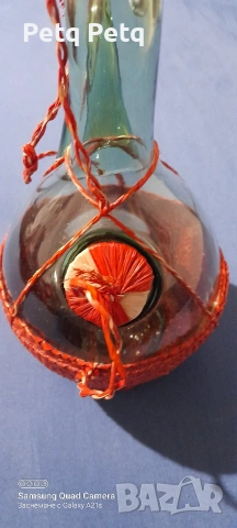  старо стъклено декоративно шише , снимка 3 - Антикварни и старинни предмети - 53327981