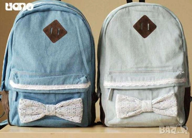 Бутикова раница ученическа чанта дамска с дантела, снимка 6 - Раници - 53644382