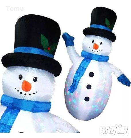 Надуваем светещ снежен човек 2.10м, снимка 1 - Декорация за дома - 46435343