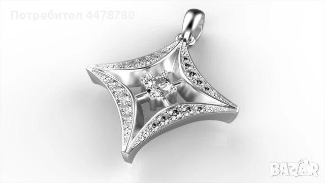 Висулка с Диаманти, снимка 3 - Колиета, медальони, синджири - 50497416