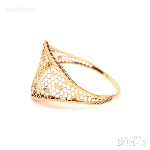 Златен дамски пръстен 1,22гр. размер:65 14кр. проба:585 модел:35632-3, снимка 3 - Пръстени - 52686935