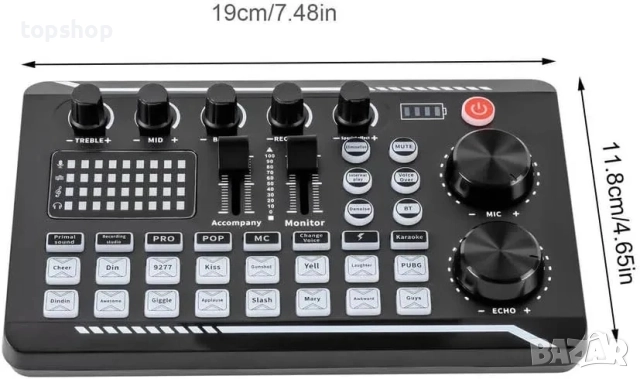 НОВ Комплект звукова карта с кондензаторен микрофон, аудио интерфейс за стрийминг, подкастинг, снимка 8 - Ресийвъри, усилватели, смесителни пултове - 51598177