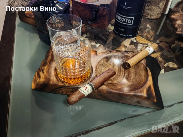 Пепелник за пури с място за чаши, снимка 5 - Декорация за дома - 52851043