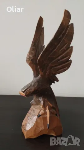 Много красива и реалистична дървена фигурка на орел. Винтидж., снимка 4 - Декорация за дома - 50044500