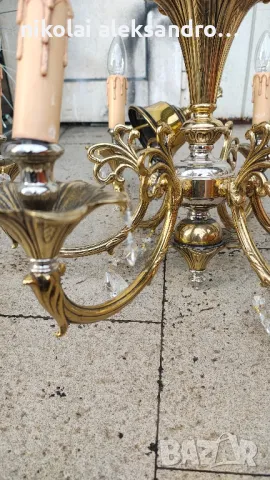 винтидж полилей месинг, снимка 6 - Антикварни и старинни предмети - 50236665