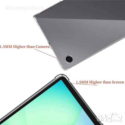 Прозрачен TPU калъф със скрийн протектор от закалено стъкло за Samsung Galaxy Tab A11 / A9, снимка 2 - Калъфи, кейсове - 54267422