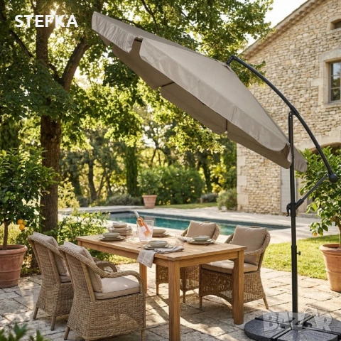 Голям градински чадър, снимка 3 - Градински мебели, декорация  - 53890545