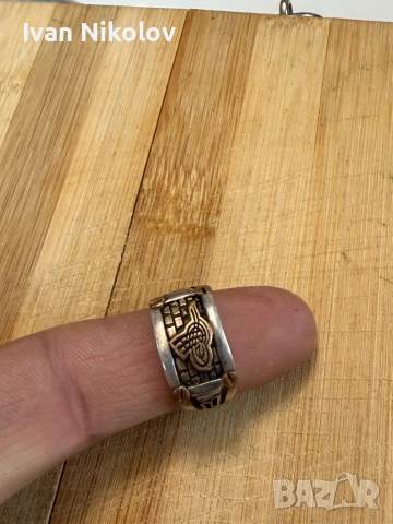 Османски мъжки  сребърен пръстен с тугра , снимка 2 - Пръстени - 54182828