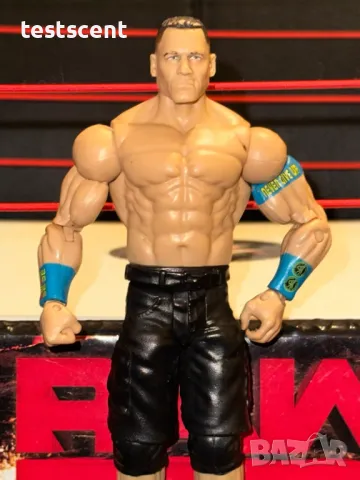 Екшън фигура WWE John Cena Джон Сина Mattel Basic Black Cargo Blue Bands figure играчка, снимка 3 - Колекции - 48490729