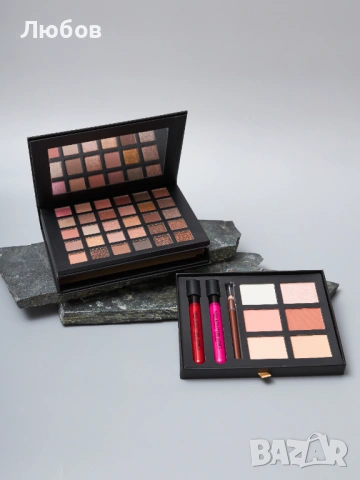 Комплект грим Miss Rose – 30 сенки + руж, хайлайтър и аксесоари, снимка 6 - Декоративна козметика - 53912389