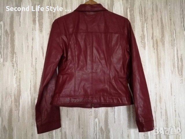 Zara дамско яке от изкуствена кожа в червен цвят р-р S, снимка 10 - Якета - 53726399
