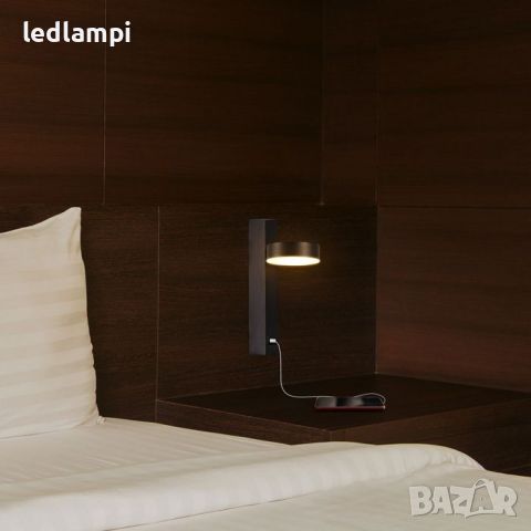 LED Аплик 8W С USB Порт Черен Топло Бяла Светлина, снимка 8 - Лампи за стена - 46744382