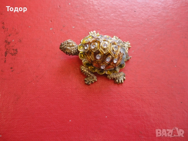 Бронзова кутийка за хапчета бижута костенурка с емайл , снимка 9 - Антикварни и старинни предмети - 52653286