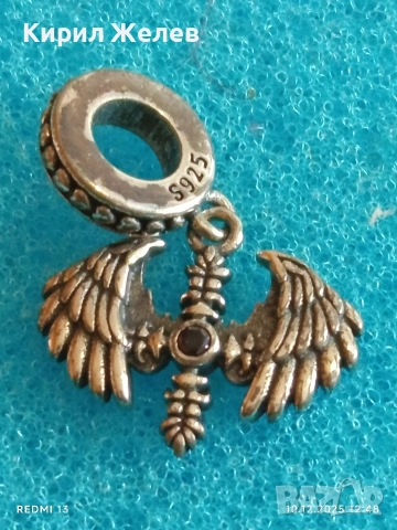 Сребърен талисман МАГИЯ елегантен стилен дизайн 52430, снимка 4 - Колиета, медальони, синджири - 52720014