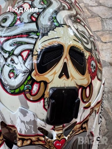 Troy Lee Design Medusa мотокрос каска, размер М , снимка 8 - Други спортове - 51487384