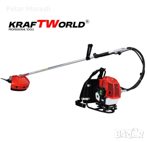 Гръбен бензинов тример за трева KraftWorld + Метална Верижна Глава, снимка 6 - Други инструменти - 50432799