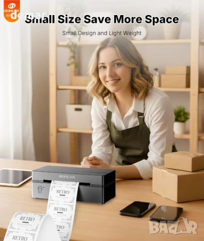 Rongta Bluetooth термален принтер за етикети 4x6 безжичен Еконт Спийди, снимка 6 - Принтери, копири, скенери - 54014392