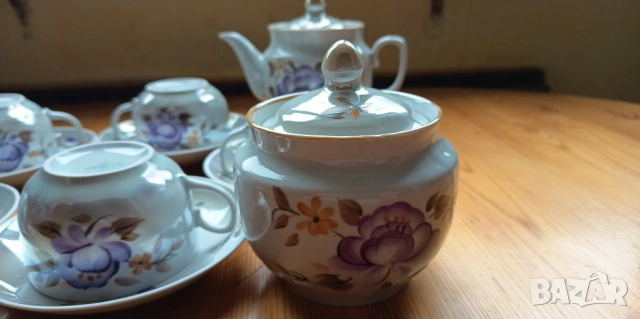 Винтидж порцеланов сервиз "Дружковка" (СССР, 1970-те) - безупречно състояние, снимка 6 - Сервизи - 53393336