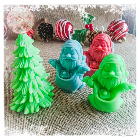 Ароматна соева свещ дядо Коледа , снимка 2 - Декорация за дома - 51980196