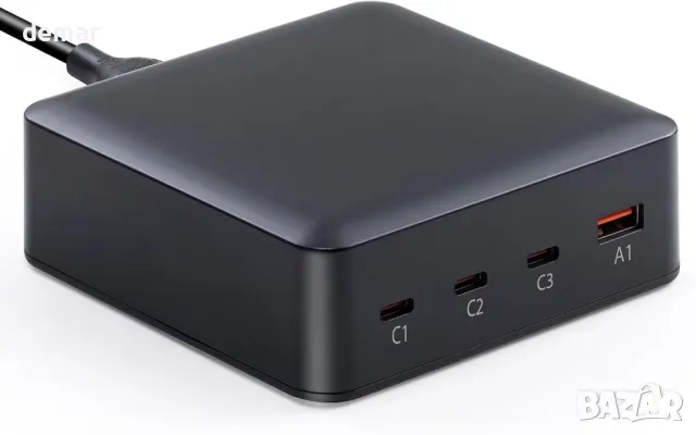 WHSTELENI USB C зарядно 203W (100W+65W+20W+18W) 4-портова зарядна станция, снимка 1 - Друга електроника - 49312967