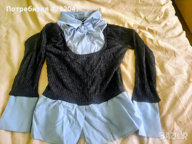 💙 Комплект риза с плетен топ – много стилен